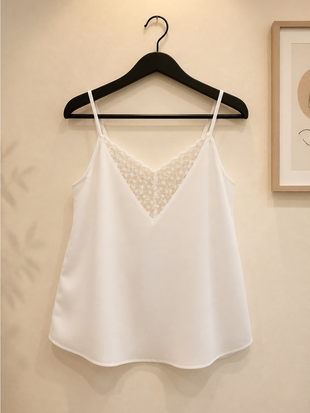 White Lace-Trim Camisole Top